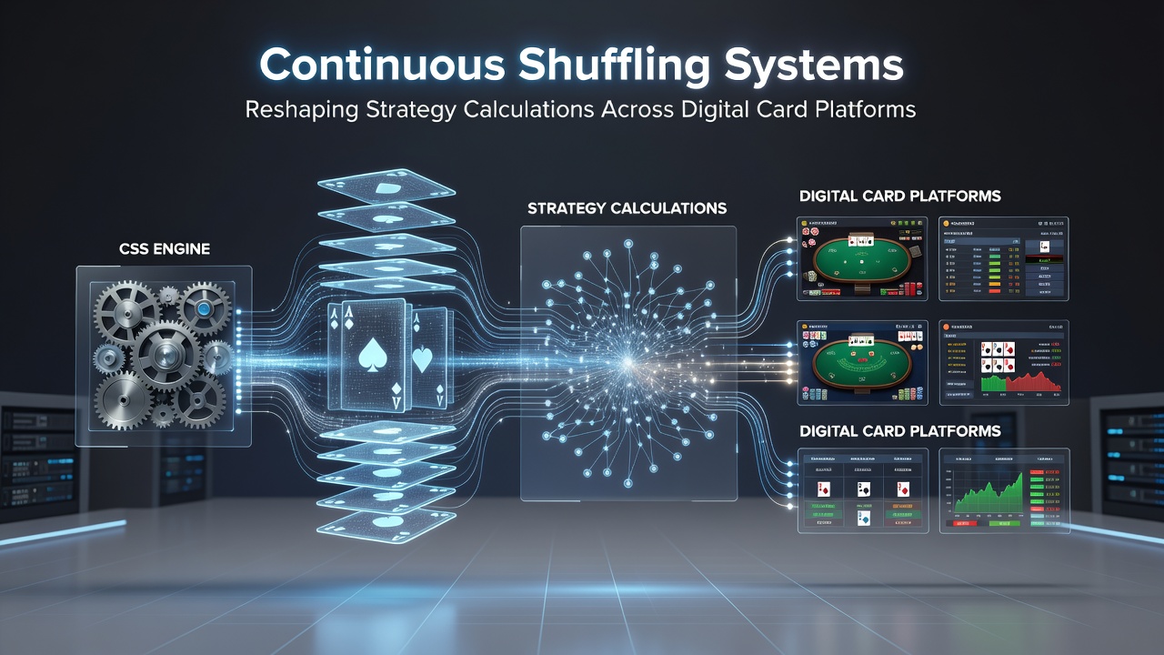 Comparison of traditional versus continuous shuffling algorithms displayed on a digital card platform interface
