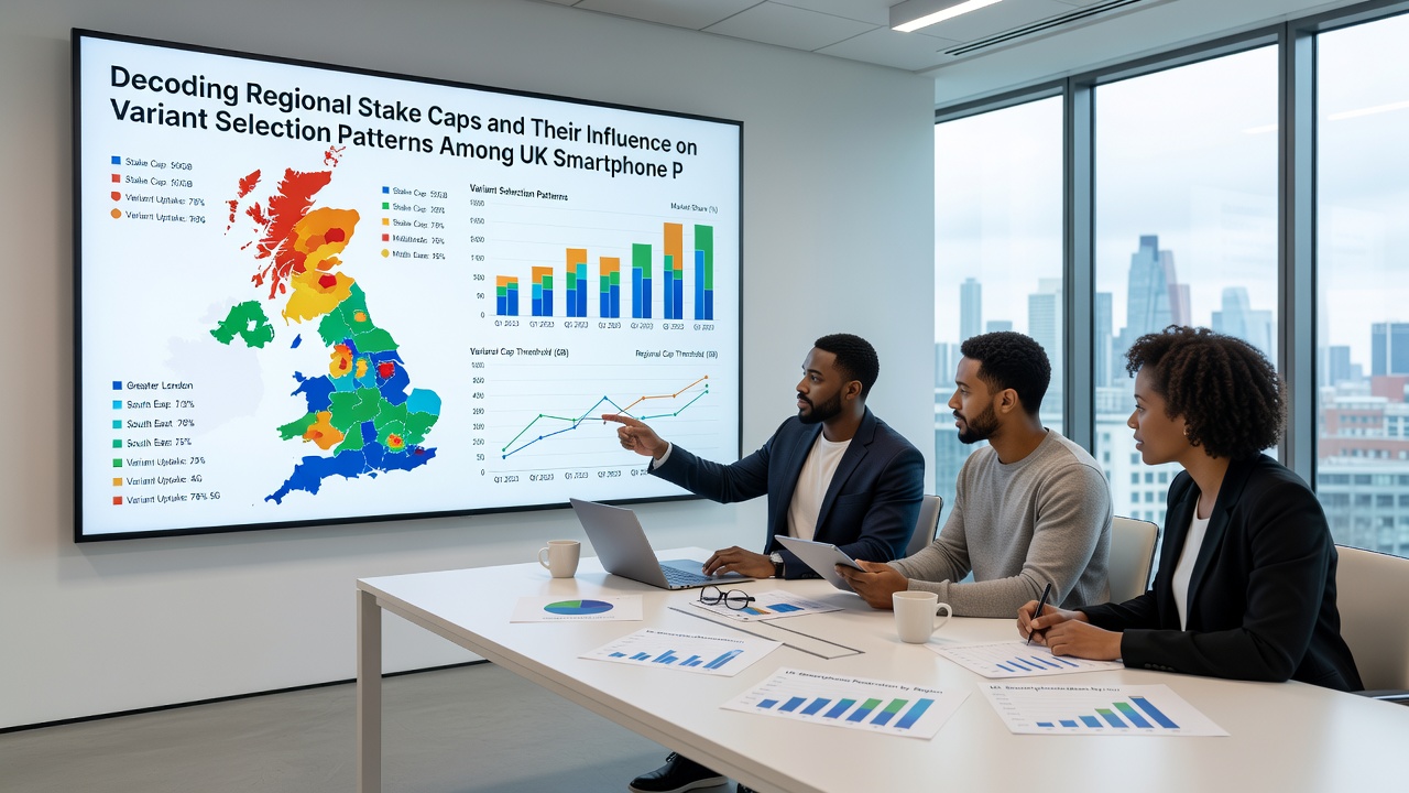Data visualization charts comparing stake cap levels and variant popularity across different UK regions in 2026