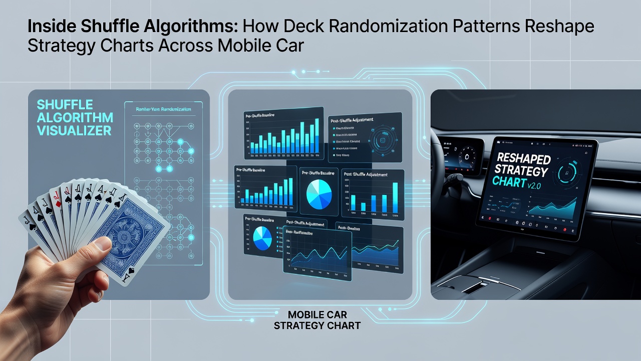 Diagram illustrating how deck randomization patterns influence strategy chart modifications on mobile devices
