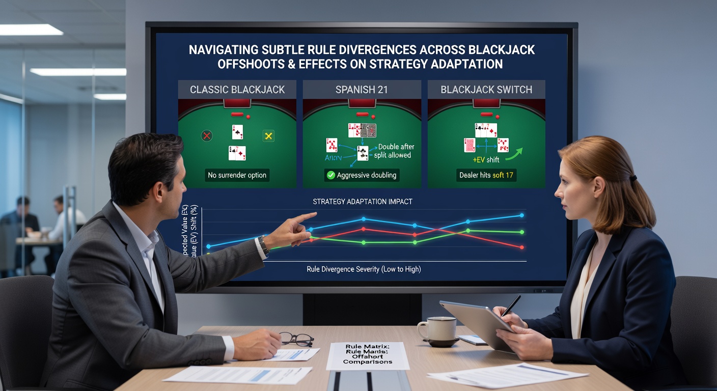 Mobile blackjack gameplay with overlaid strategy hints and rule summary