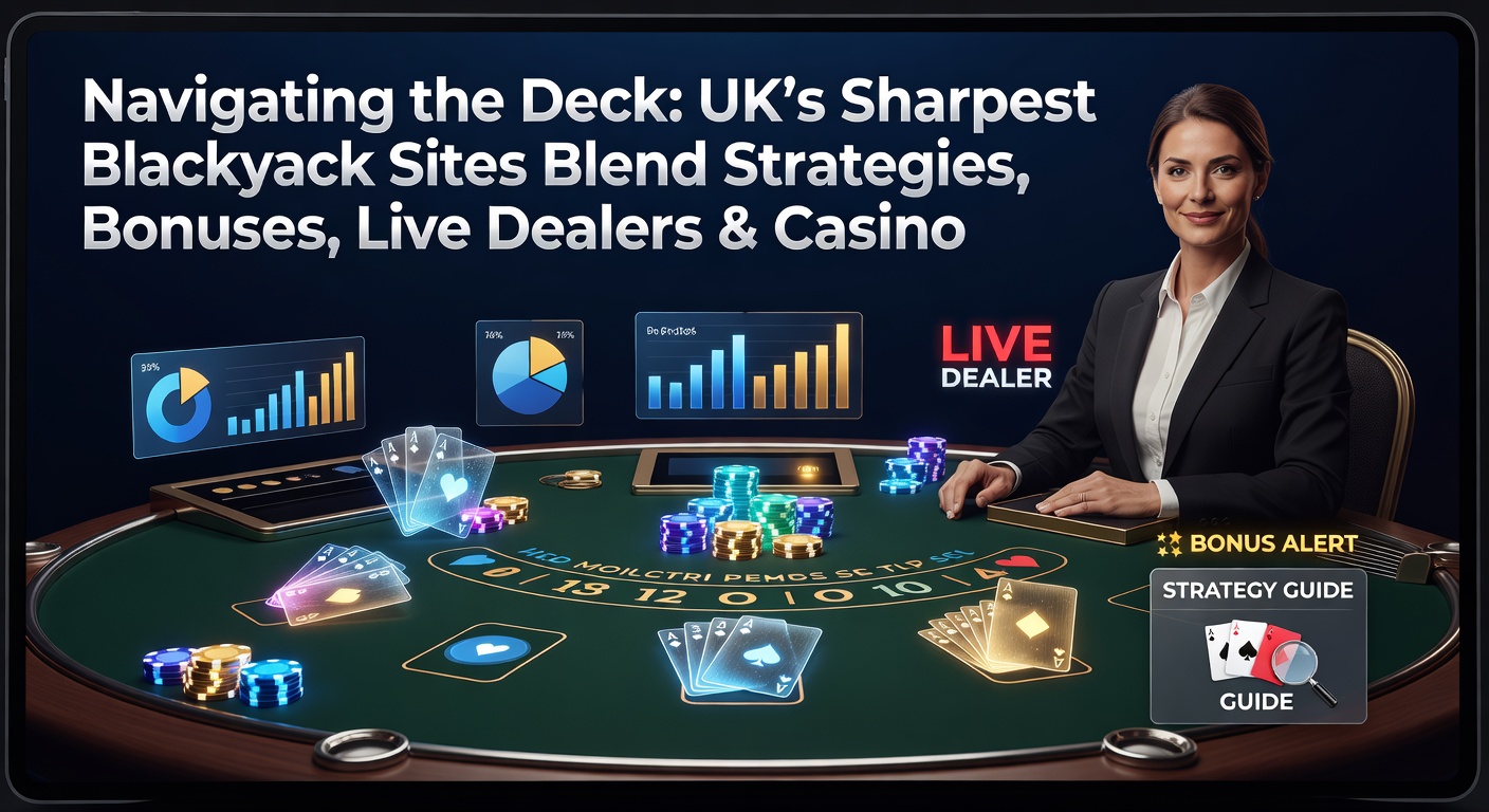 Screenshot of a UK blackjack site's bonus page showing welcome offers, cashback percentages, and wagering requirements displayed on a sleek interface