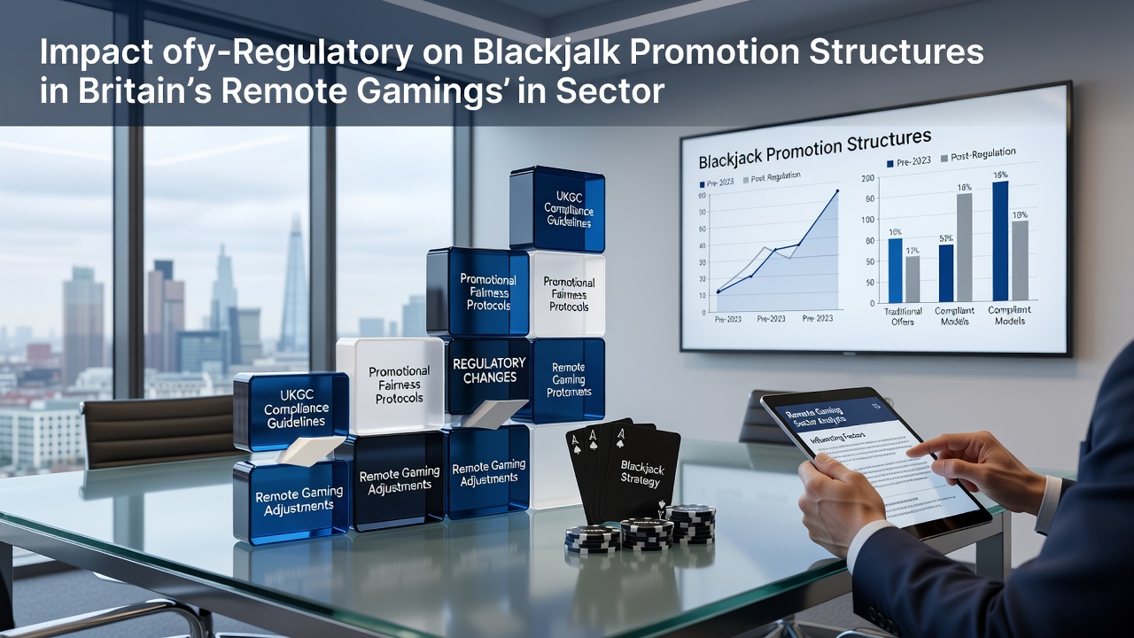Blackjack table in a remote gaming interface showing promotional overlays and regulatory compliance indicators